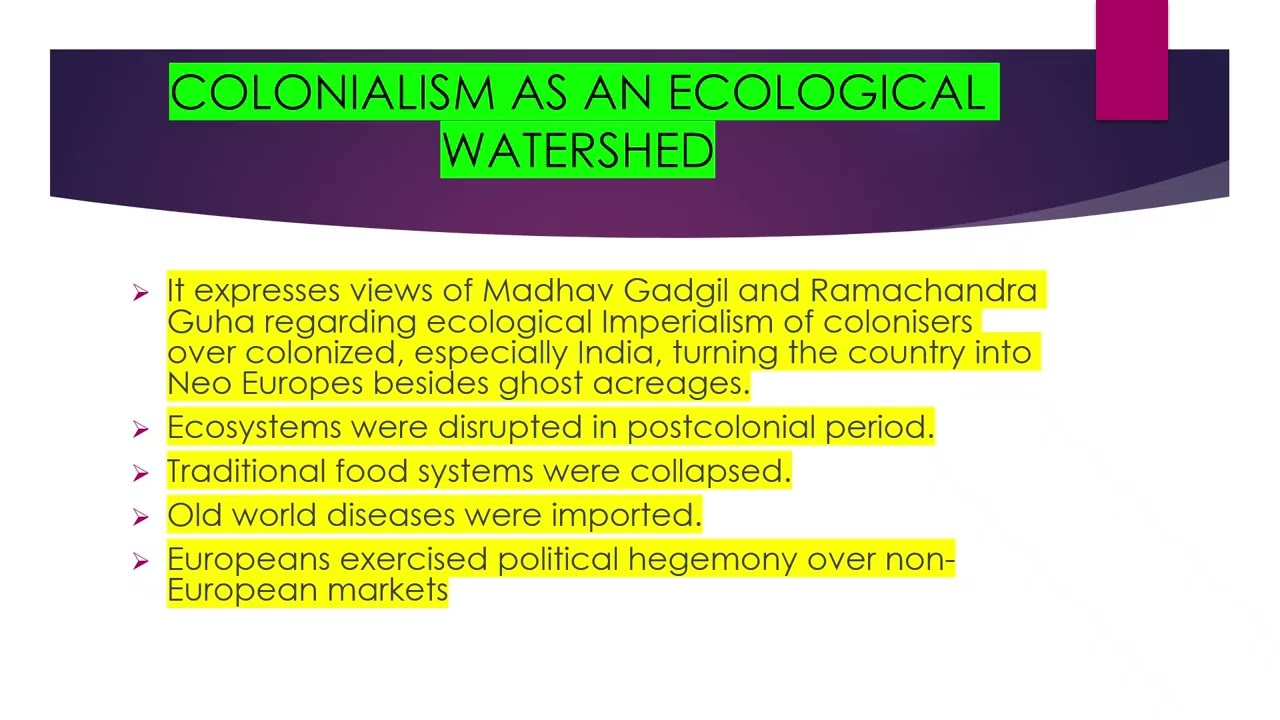 VAC COLONIALS AS AN ECOLOGICAL WATERSHED