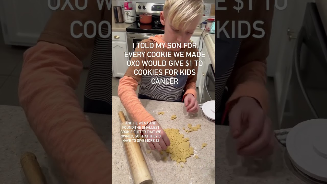 9 year old outsmarts company for a fundraising idea. Oxo Cookies 4 Cancer. #christmasbaking