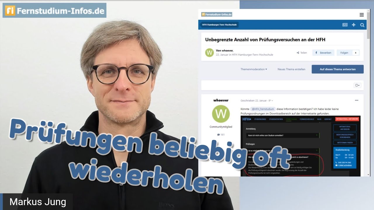 Kann ich Prüfungen an der HFH so oft wiederholen, bis ich bestanden habe?