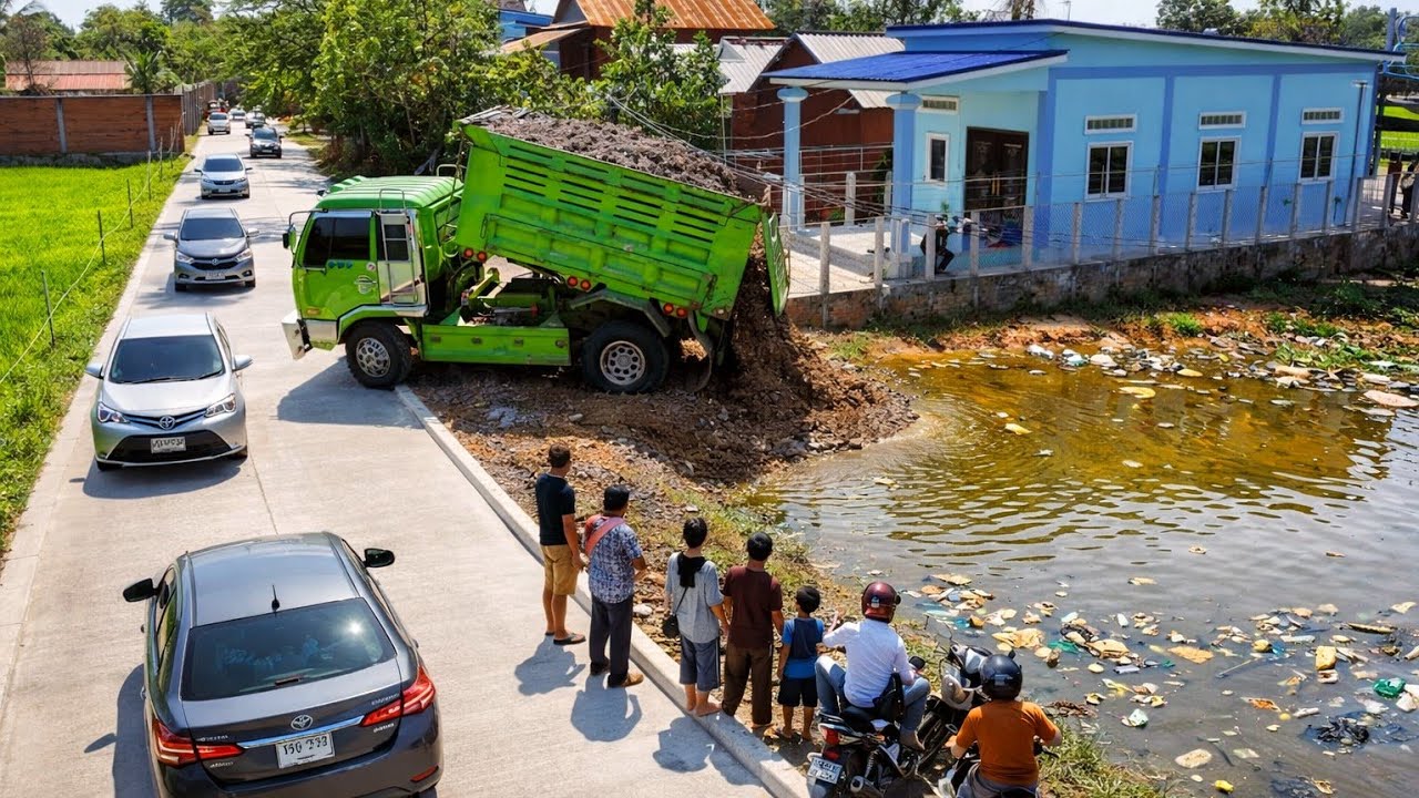 Amazing New Complete Soil To Build New House By 5 T Truck Dumping & Bulldozer Pushing Soil