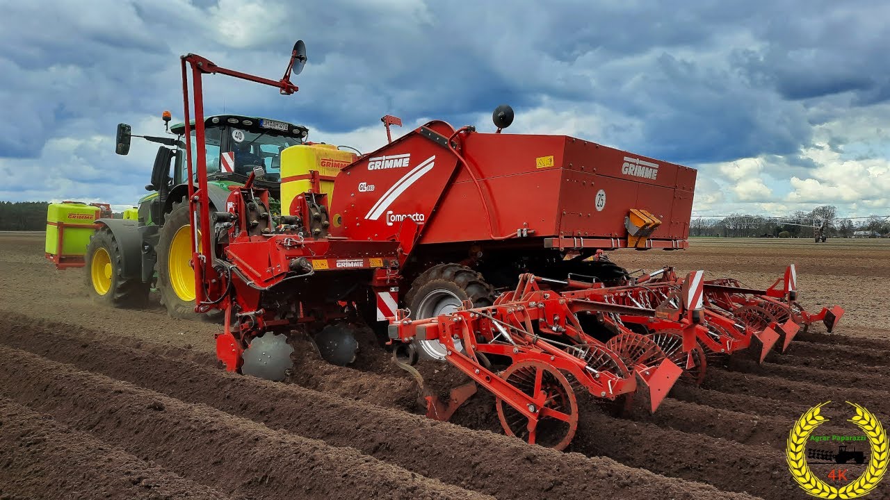 8 Reihig Kartoffeln Pflanzen mit der Grimme GL 860 Compacta | John Deere 6230 R | Kartoffelanbau