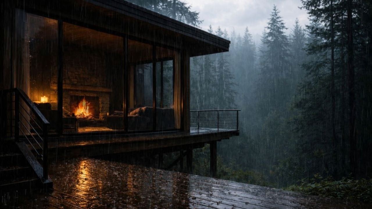 Cozy Cabin in the Rain 🌧️ 3 Hours of Soothing Forest Ambience for Sleep & Focus