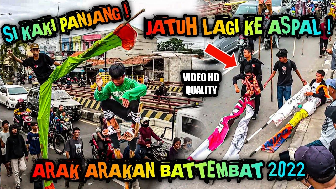 Si Kaki Panjang Jatuh Lagi Ke Aspal❗Arak arakan BATTEMBAT 2022❗Karnaval desa battembat cirebon