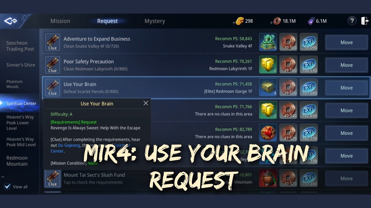 MIR4: Use Your Brain request | Defeat Scarlet Fiends