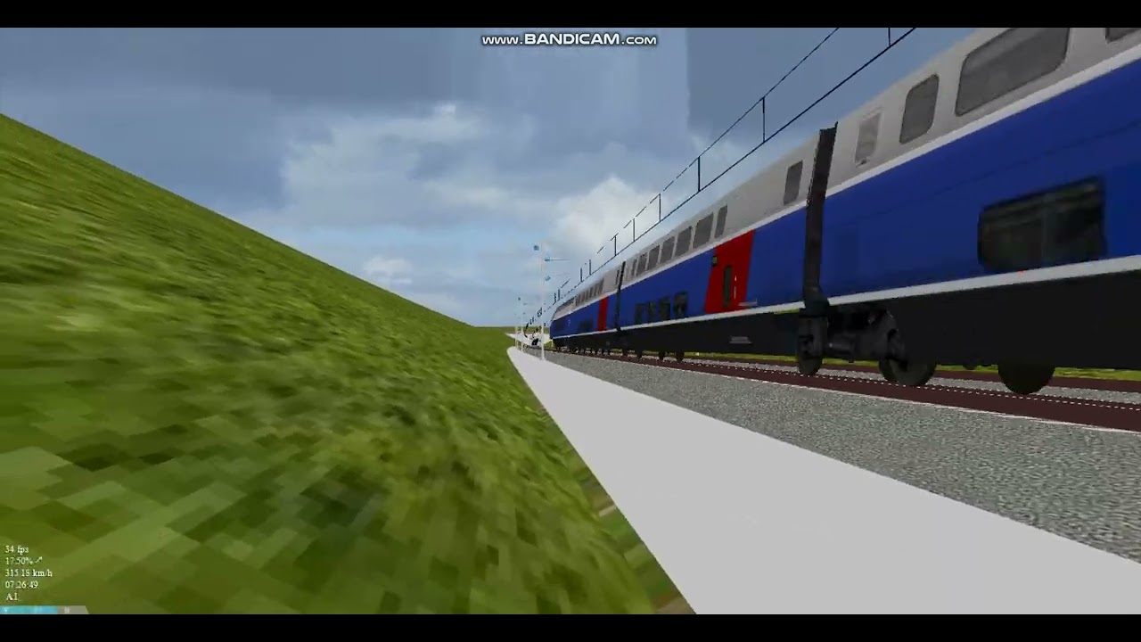 Openbve TGV Reseau Duplex is speeding fast