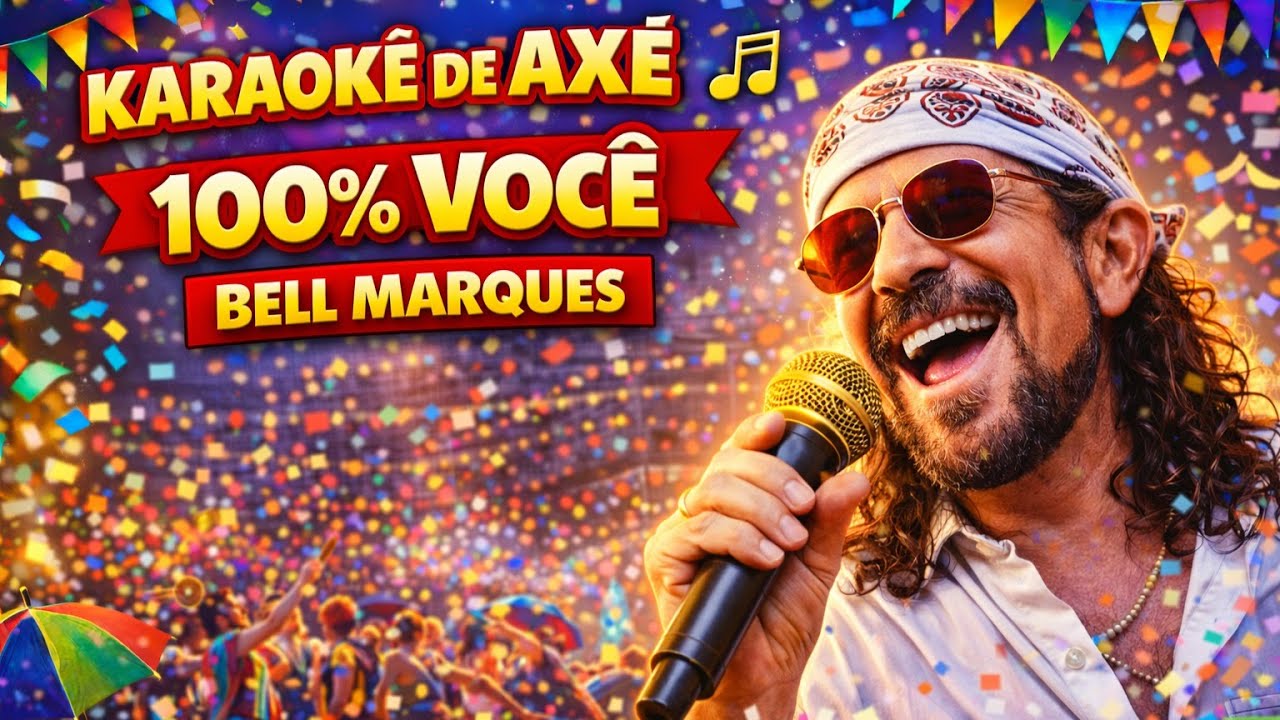 100% Você – Bell Marques | Karaokê Axé Carnaval 🎉 (Letra na Tela)
