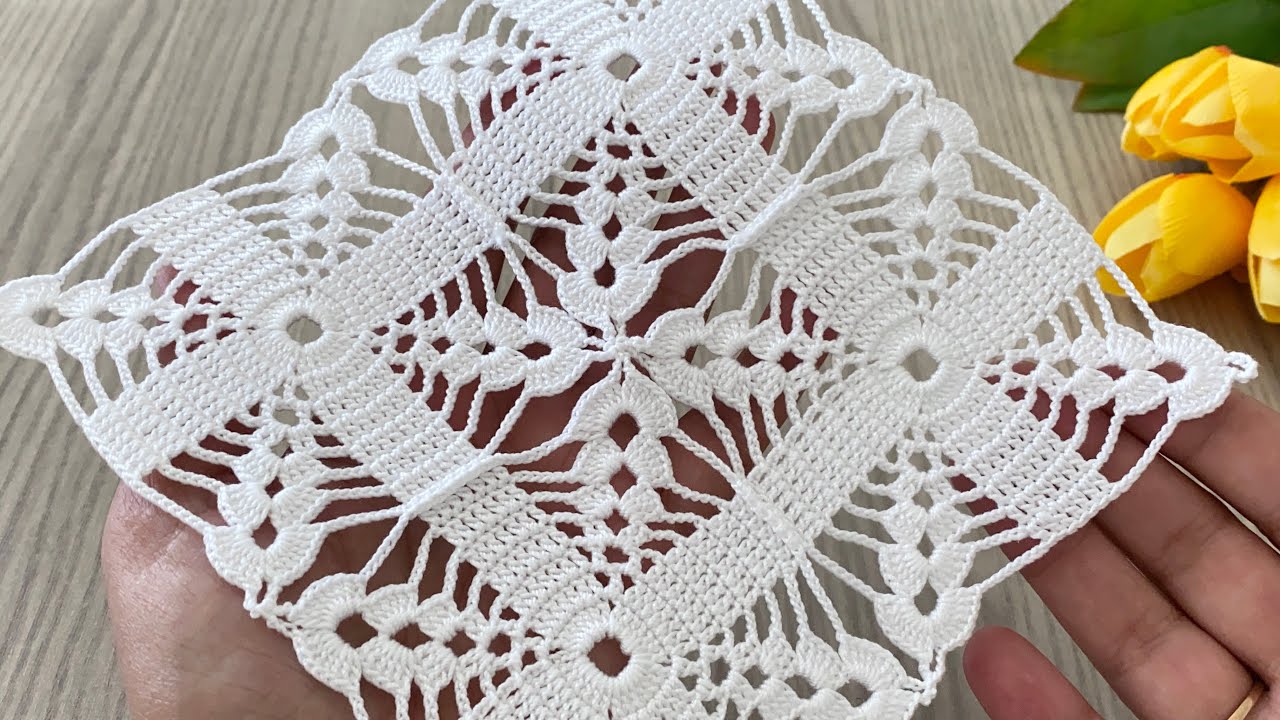 THE MOST BEAUTIFUL AND NEW Design Crochet Square Motif Runner, Blouse, Shawl, Pillow Pattern