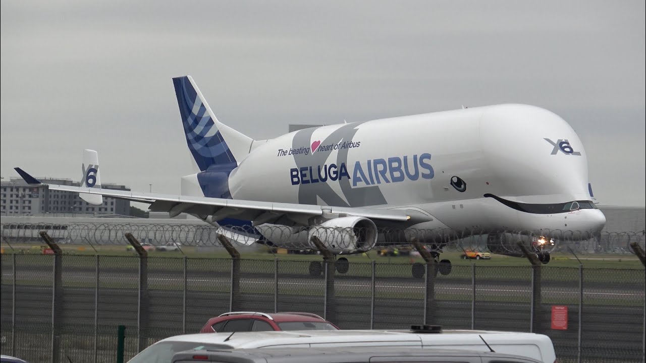 (Full video) Beluga XL Landing and departure from London Heathrow 4K