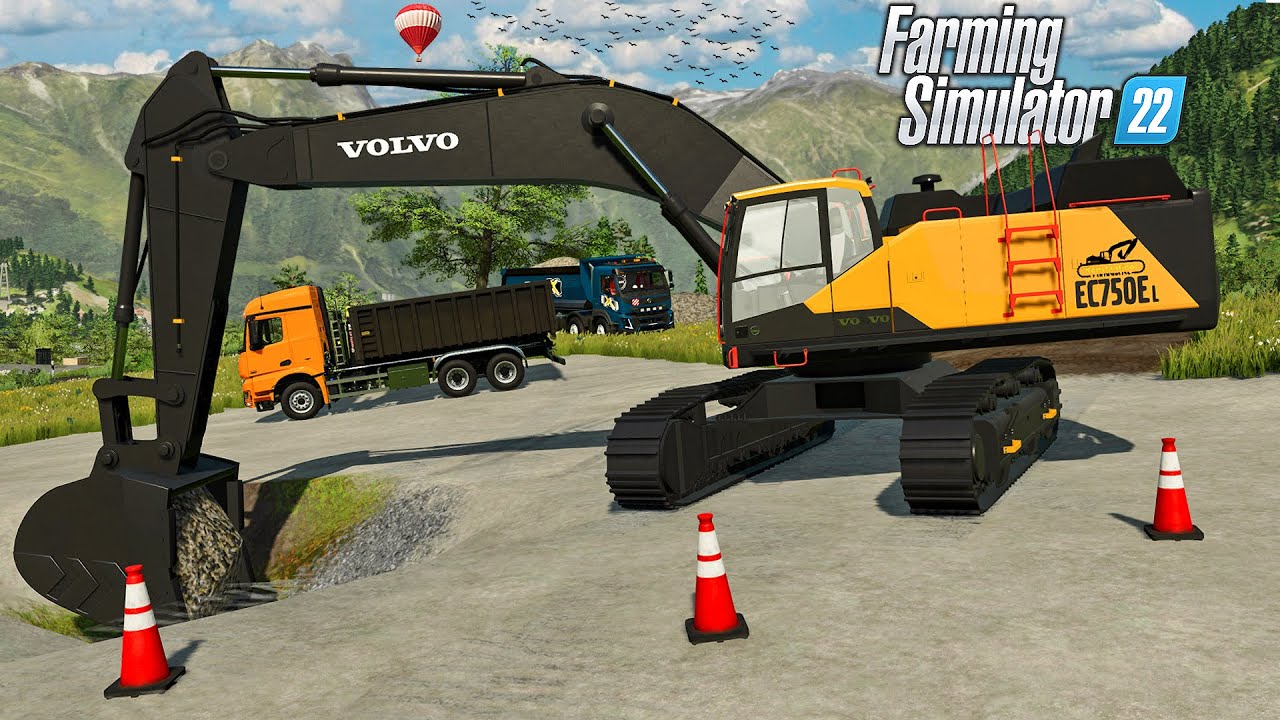 Faire du TRAVAUX PUBLICS en Jouant le PLUS REALISTE Possible sur Farming Simulator 22