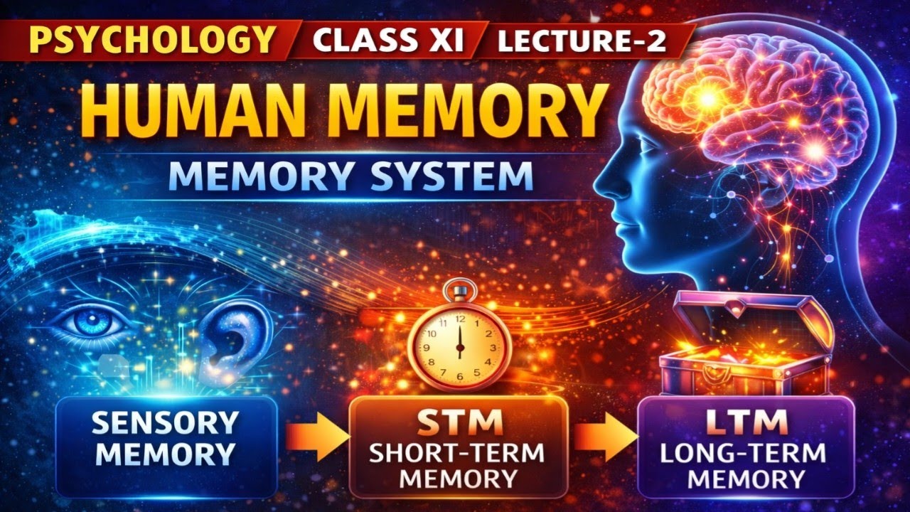 HUMAN MEMORY | MEMORY SYSTEM | PSYCHOLOGY CLASS XI | LECTURE-2