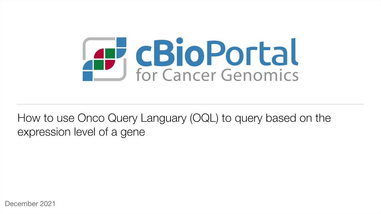cBioPortal: Using Onco Query Language (OQL) to query based on the expression level of genes