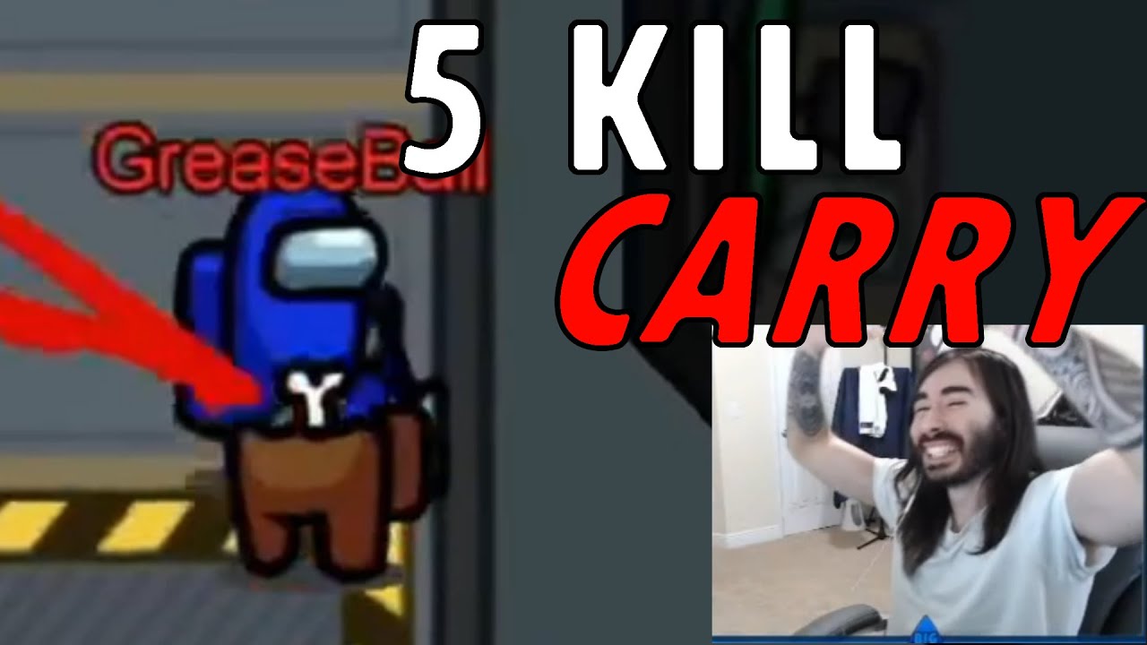 GREASEBALL IMPOSTOR 5 KILL CARRY | Among Us Impostor