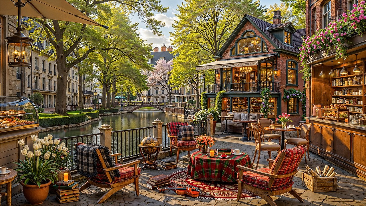 Sweet March Morning at Cozy Spring Coffee Shop Ambience 🌿 Jazz Relaxing Music for Work, Study