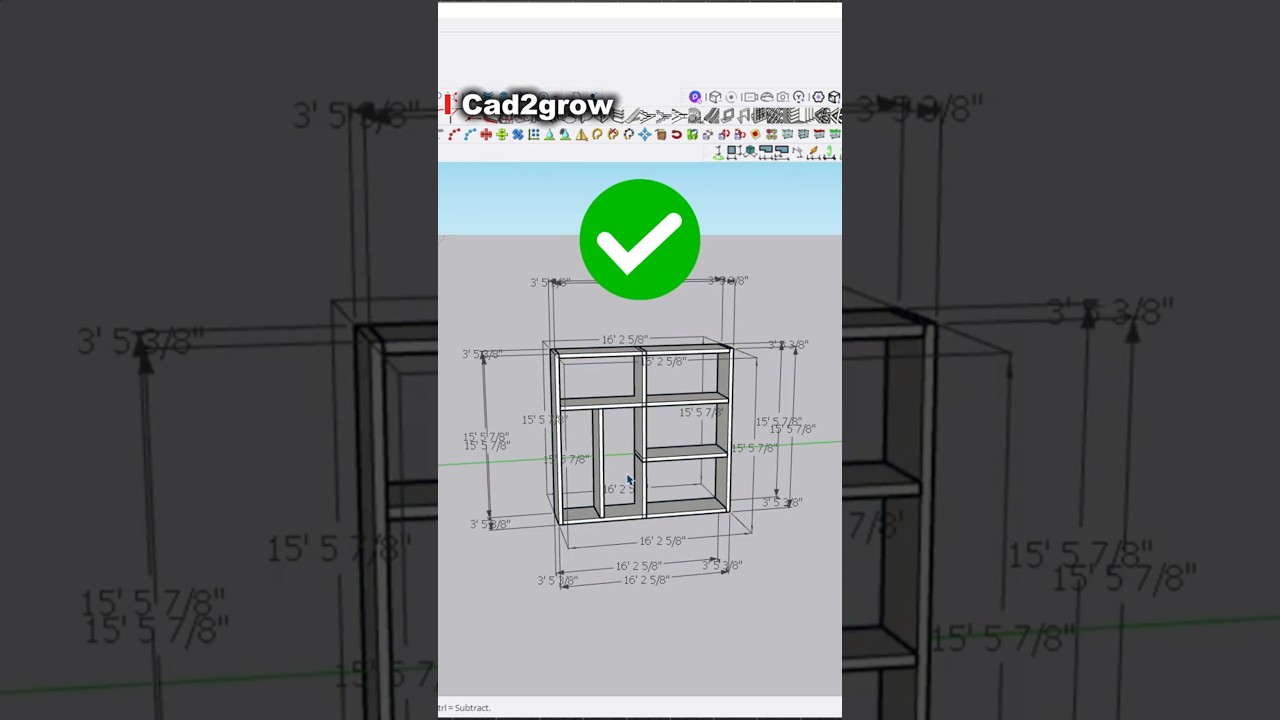give Detailed Dimensions In single Click I Sketchup with free plugin #sketchup #3dmodeling