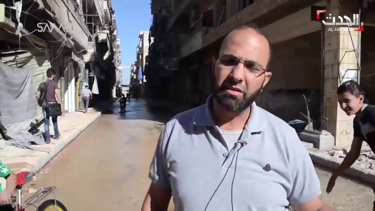 حي المشهد يغرق جراء استهداف خط المياه الرئيسي #حلب