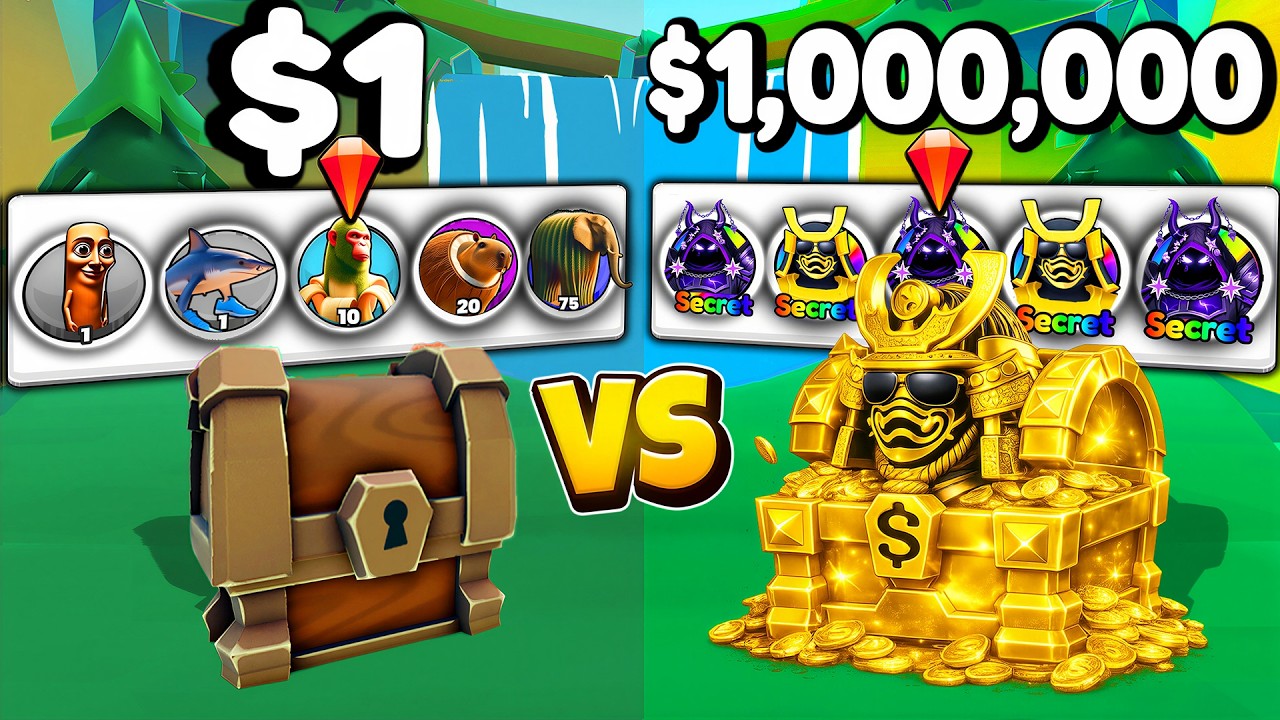 $1 vs $10,000 Brainrot Evolution Account!