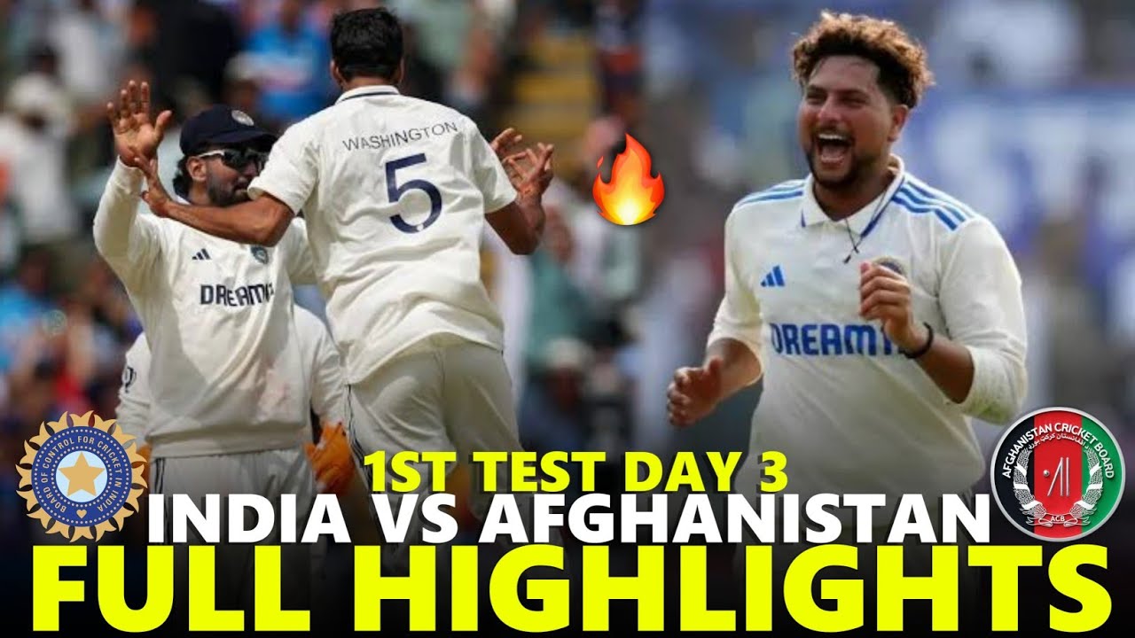 India vs Afghanistan 1st Test Day 3 Full Highlights 2026 | IND VS AFG