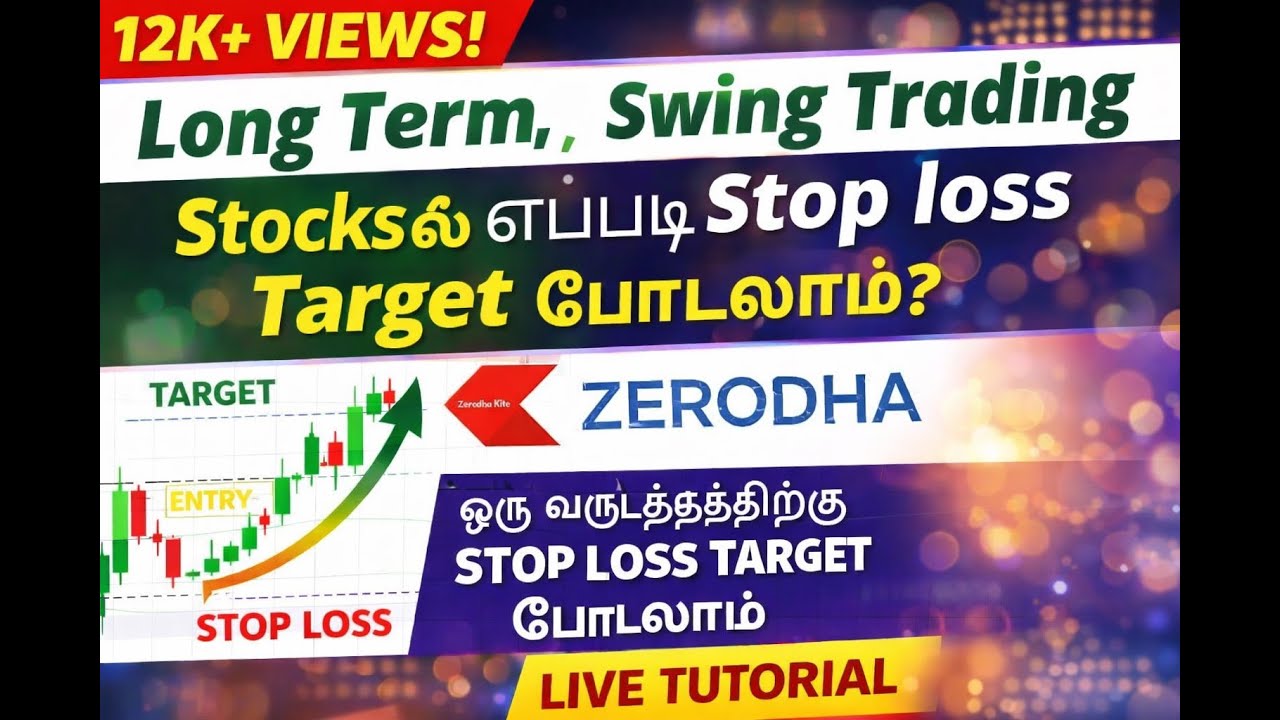 Zerodha tutorial - Stoploss and Targets for long term stocks | What is GTT Orders?