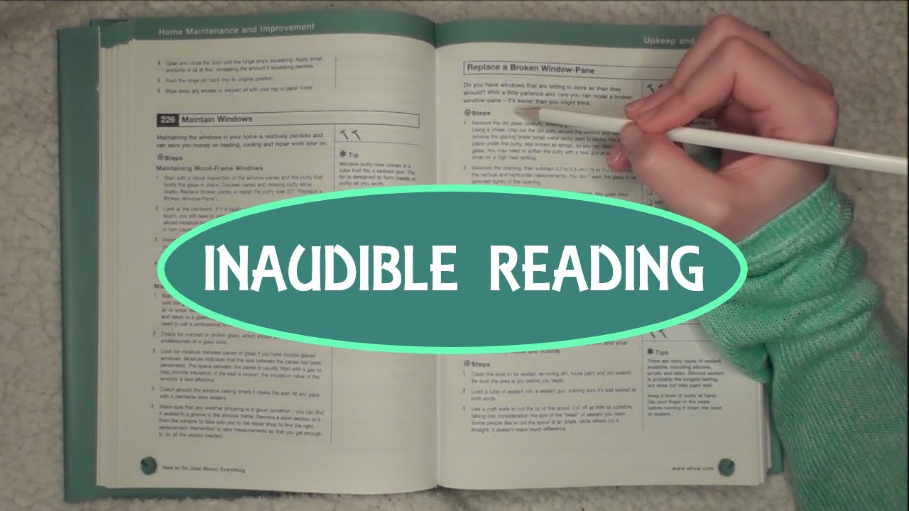 ASMR - 1 HOUR OF INAUDIBLE WHISPERED READING *so tingly*