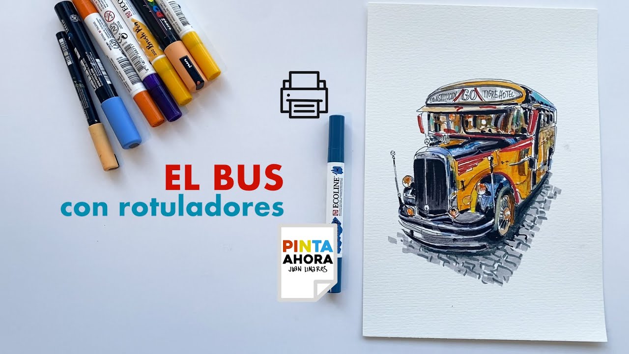 Pintando con rotuladores este BUS | PintaAhora | Juan Linares