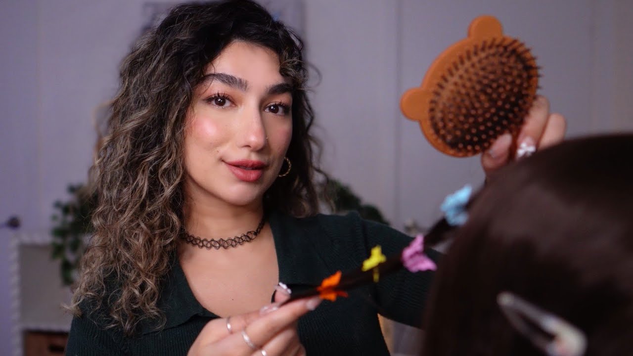 ASMR • Girl in Class Brushes, Trims and Styles your Hair 💇🏻‍♀️