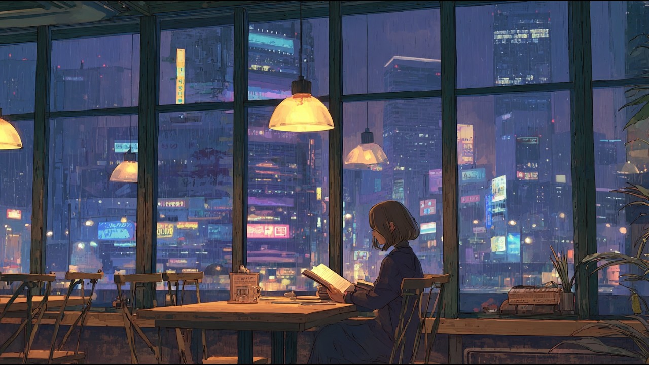 One More Chapter Before You Sleep 🌧️🌙 Tokyo Rain Cafe Lofi Reading | 3H ☕ TokyoCafeBeats