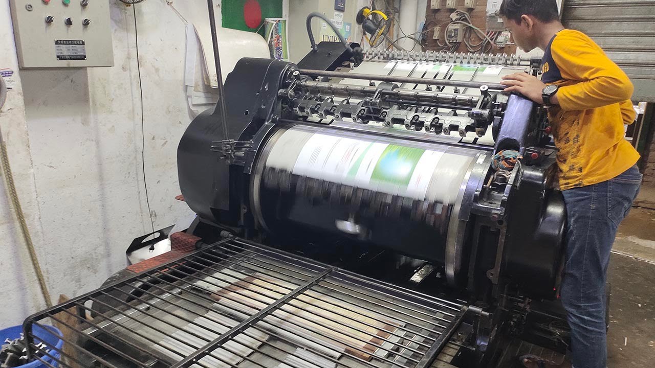 Original Heidelberg Cylinder Auto Die Cutting Machine || Size 57 X 82 CM Operate by Expert Young Boy