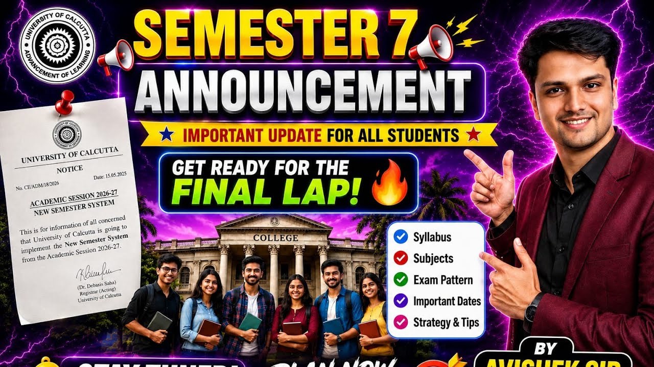 🛑Bcom Semester -7 CCF|  Subjects | Syllabus  | Pro Batch Fees | Class Starting | Calcutta University