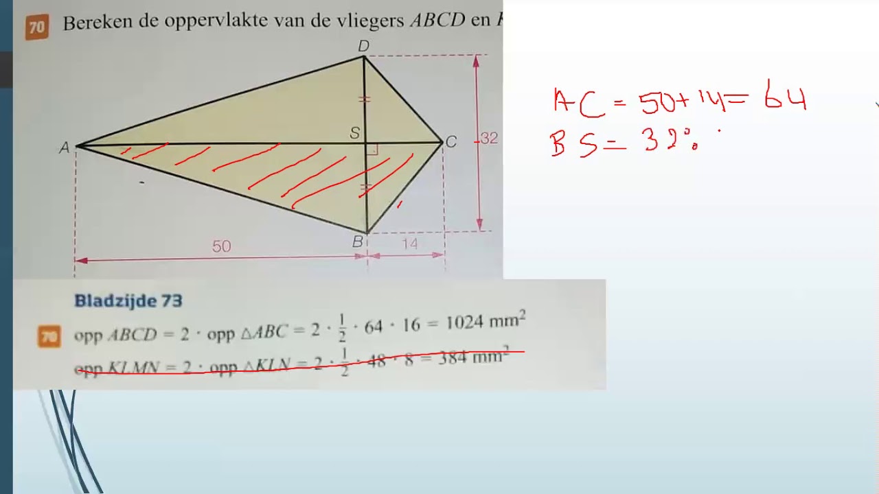 H2 Oppervlakte parallellogram, vlieger en trapezium