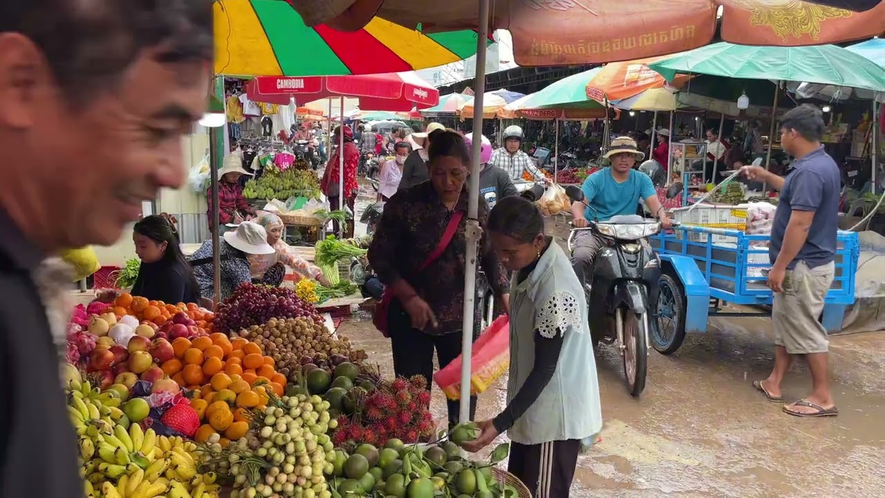 SUNDAY Life In Countryside Cambodian Street Food Vlogs Market Tour 2024  Frog, Fish, And More