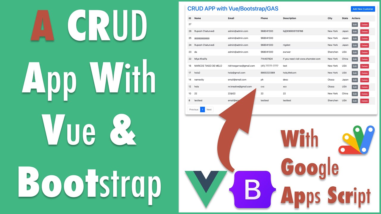 LC010 CRUD App with Vue, Bootstrap, and Apps Script [PART A]