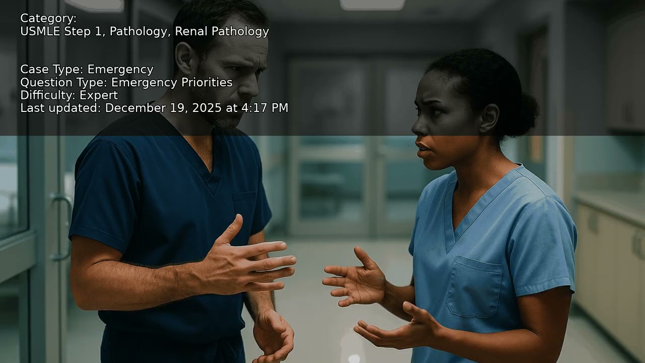 Renal Pathology, Pathology, USMLE Step 1 - Full Vignette with Extended Explanations