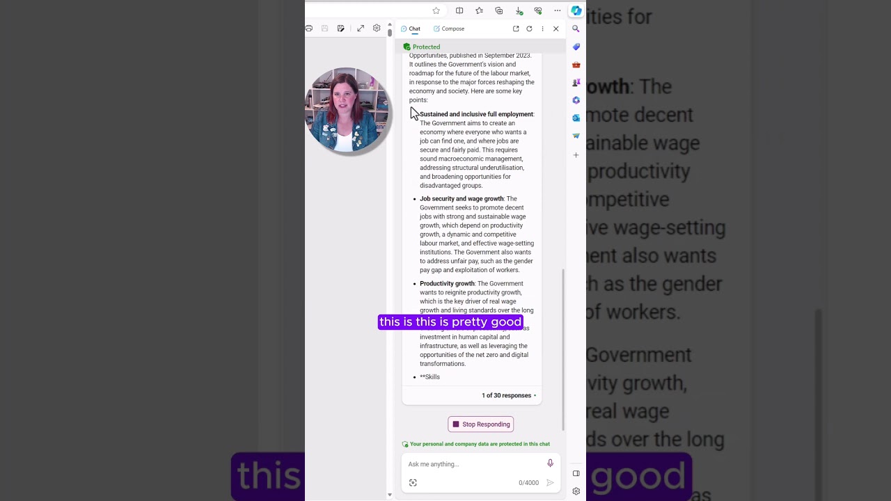How to use Bing Chat Enterprise to summarise and generate content from documents.