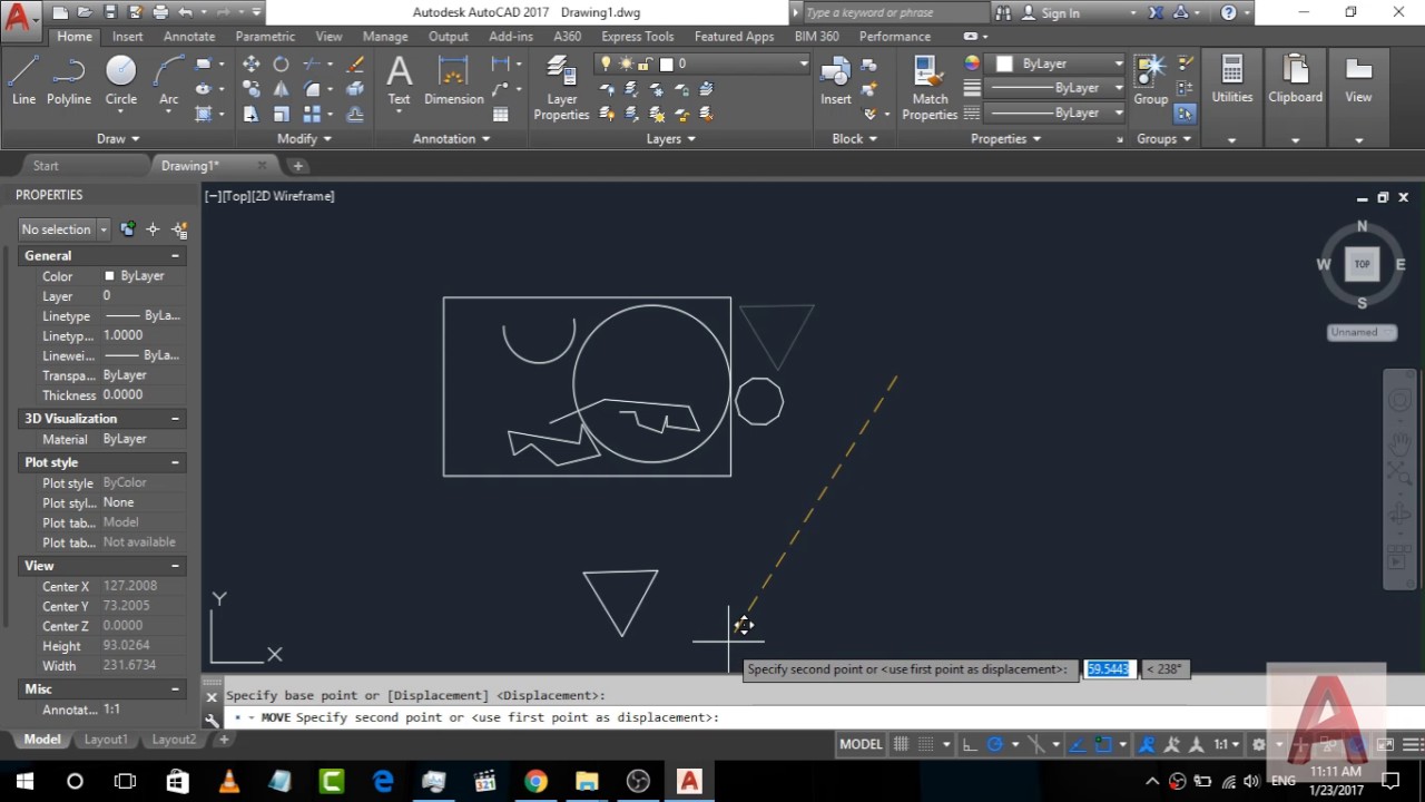 How to use Move, Copy and Erase Commands in AutoCad 2017 | AutoCad Command Tutorial