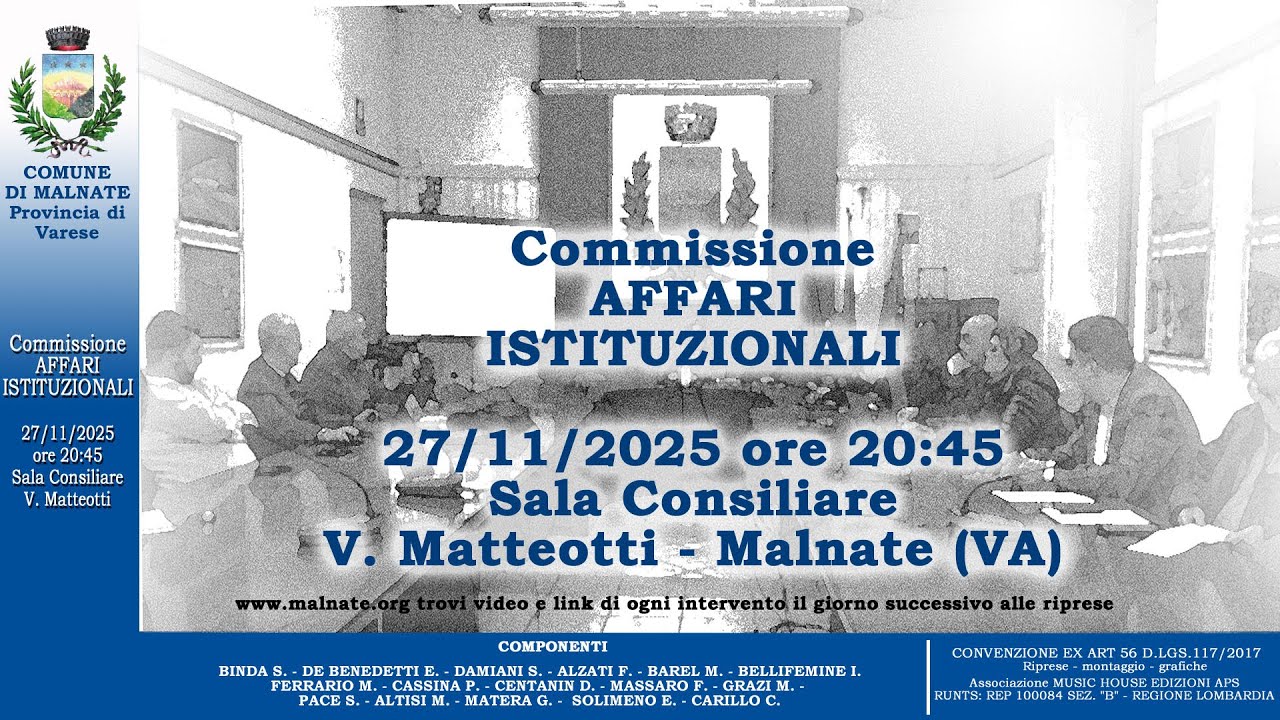 Commissione Affari istituzionali 27/11/2025