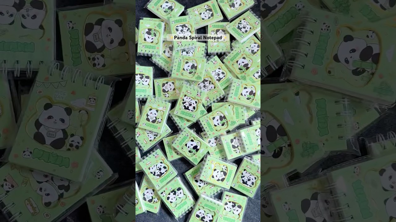 Obsessed with panda 🐼 ✨🌷🎀 #panda #stationery #stationary #notepad #spiral #kawaii #trending