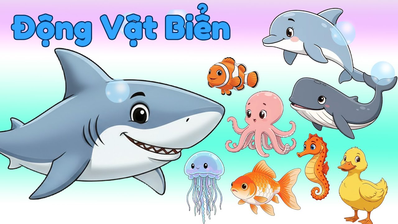 Bé Học Đọc Tên Các Loài Động Vật Biển - Dạy Bé Nhận Biết Các Loài Động Vật Bằng Hình Ảnh Và Âm Thanh