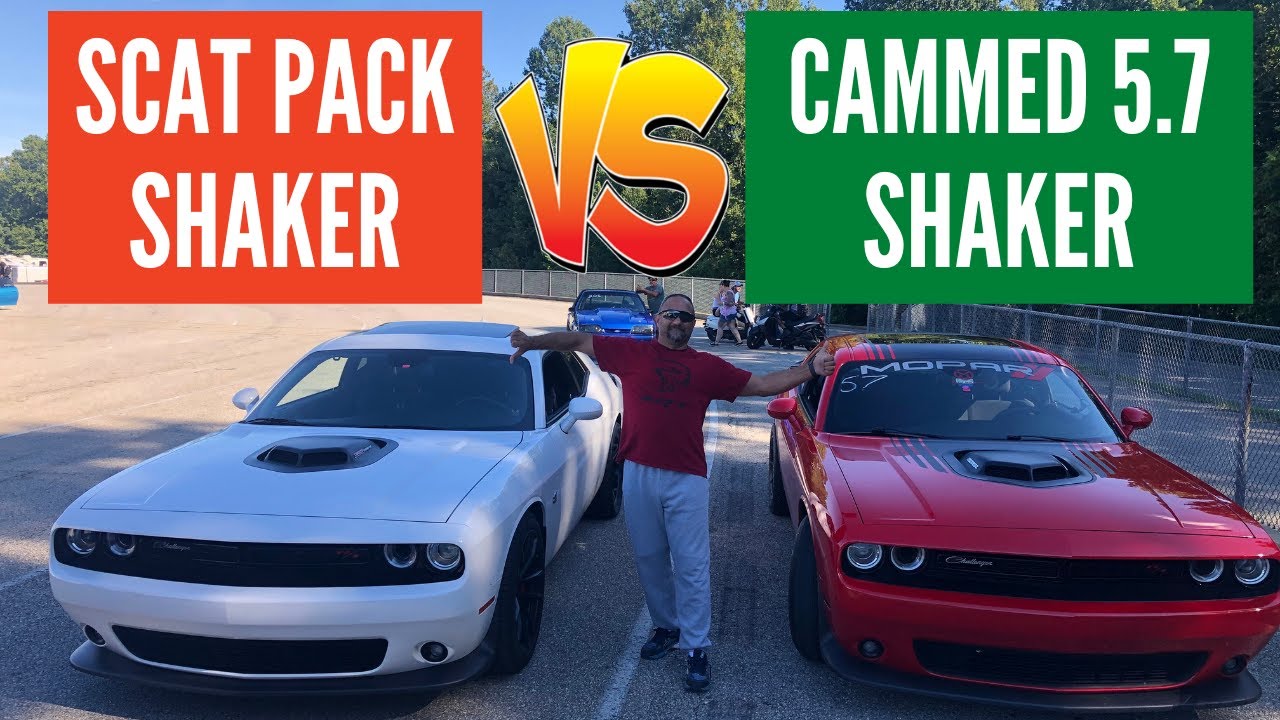 Cammed 5.7 R/T Challenger vs Scat Pack Shaker w/drag radials. Races are awesome!