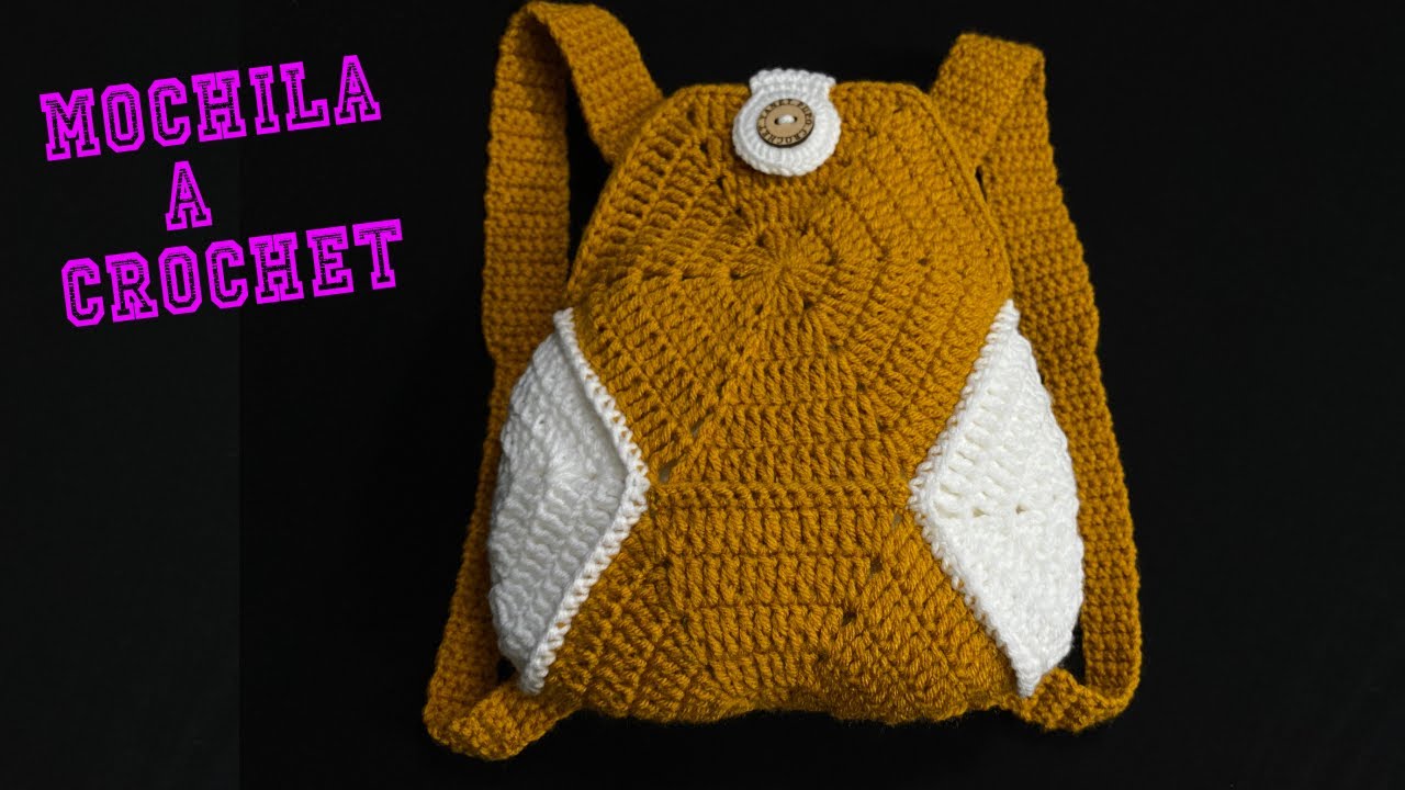 PASO A PASO PARA TEJER MOCHILA A CROCHET O BOLSO CON GRANNY SQUARE 🧶🎒