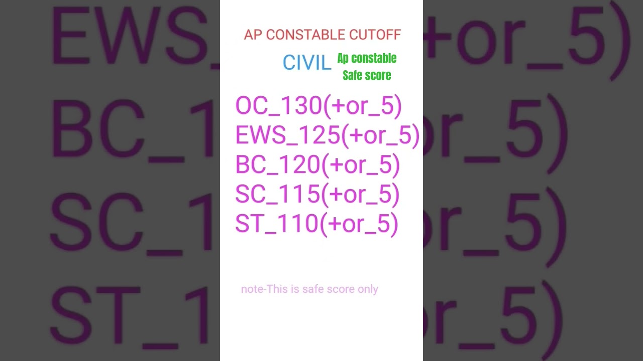 ap constable cut off marks #appolice #safescore #2025 #apconstable #civil