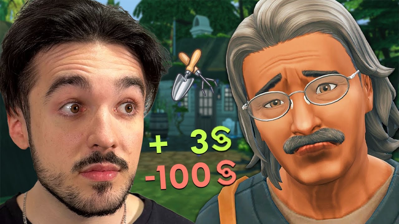 Faire une maison en 3h qu'avec l'argent de la FERME (c'est un ENFER 😭) | SIMS 4