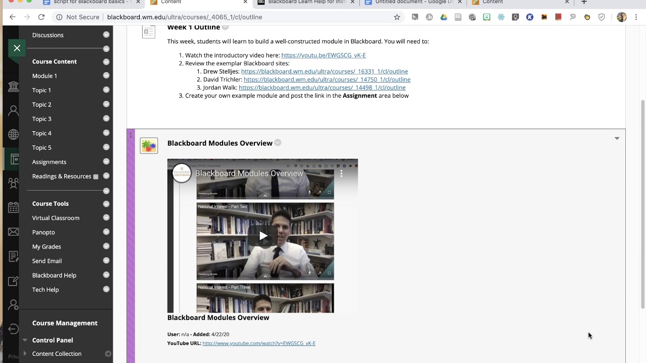 Build a course module in Blackboard