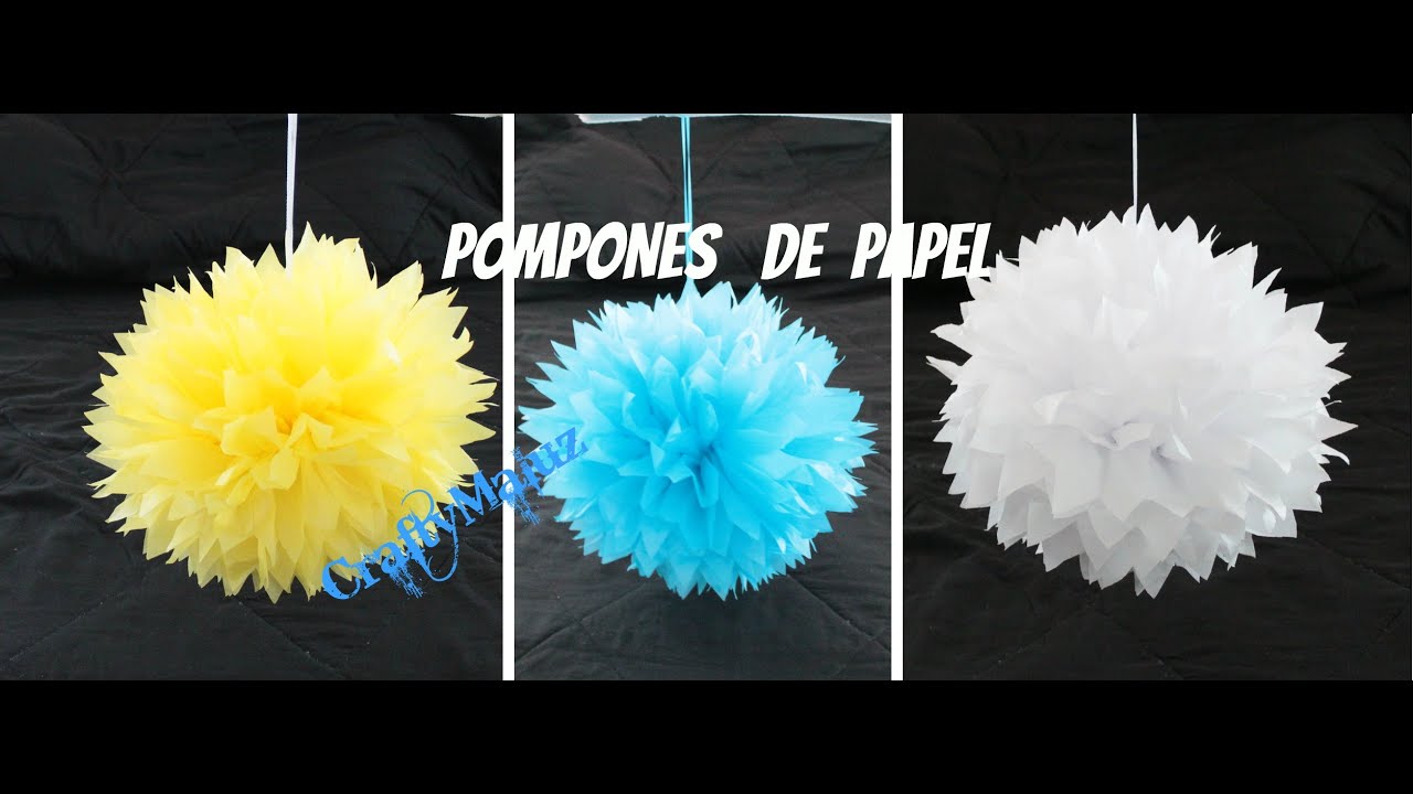 DIY: POMPOM DE PAPEL CHINA, seda - Manualidades Fáciles (POMPOM decoración  para FIESTAS )