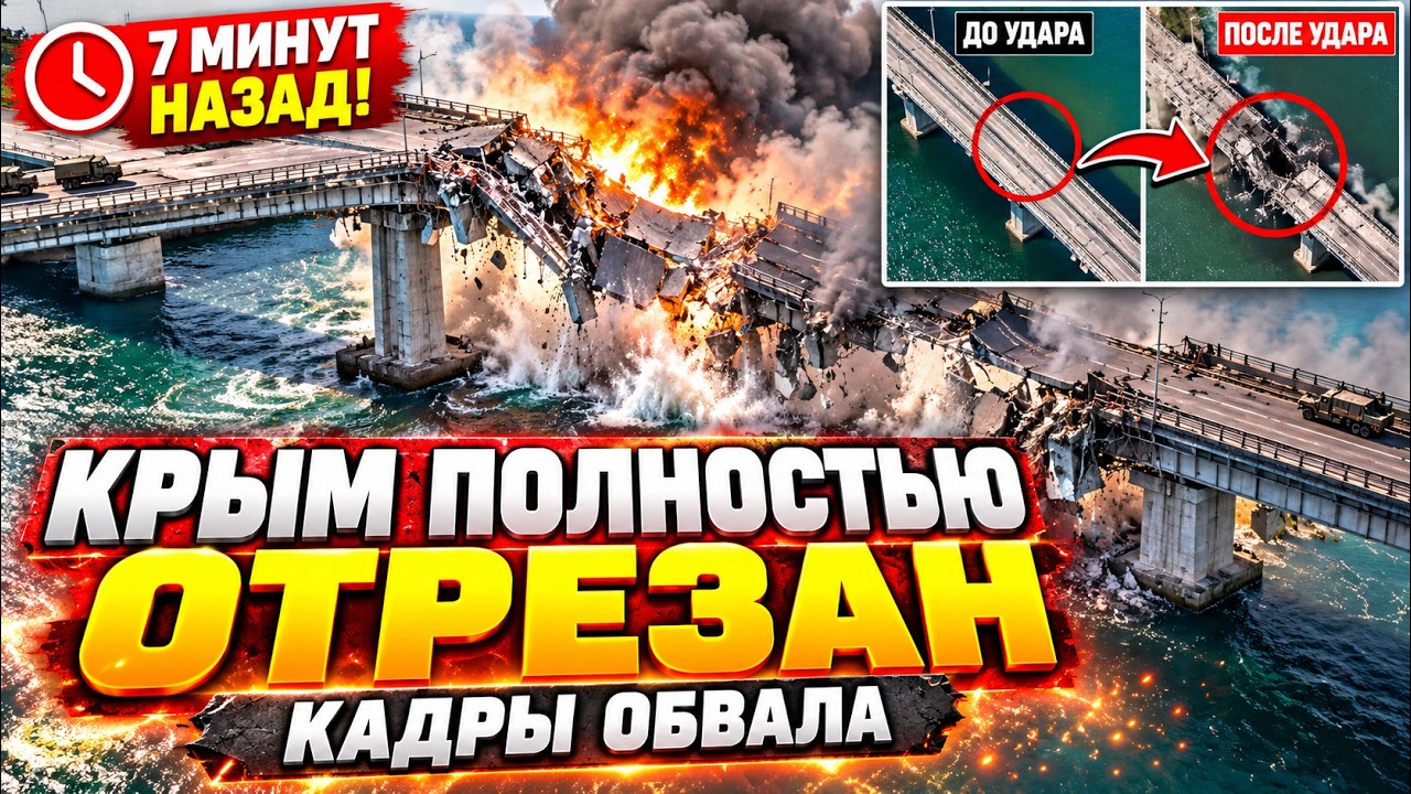 7 МИНУТ НАЗАД! Чонгарский мост ПОЛНОСТЬЮ РАЗВАЛИЛСЯ за секунды! Спутниковые снимки удара ВСУ