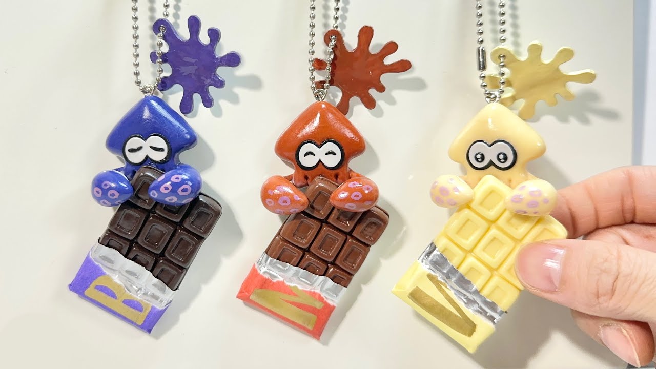 【Splatoon３バレンタインフェス】チョコが大好きなイカのキーホルダー作ってみた