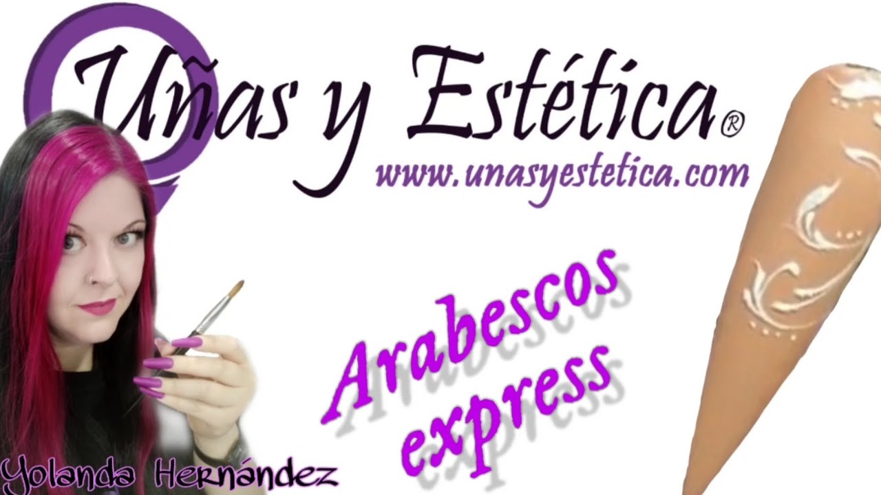 Arabescos en uñas fáciles 💅🏻😍 (tutorial de uñas por Yolanda Hernández) - Uñas decoradas, Nail art