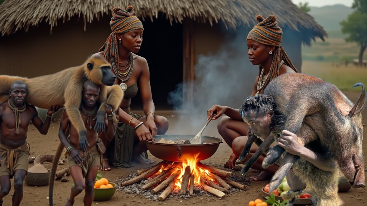 UNBELIEVABLE: Baboon Monkey Hunt and Cooking | life of hunters 