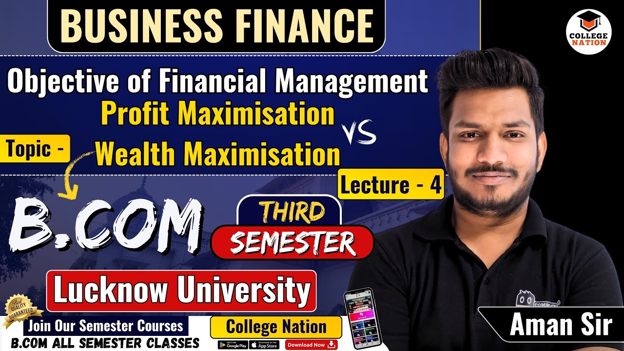 Objective of Financial Management | Business Finance | LU bcom 3rd Semester Video Lecture | lu bcom