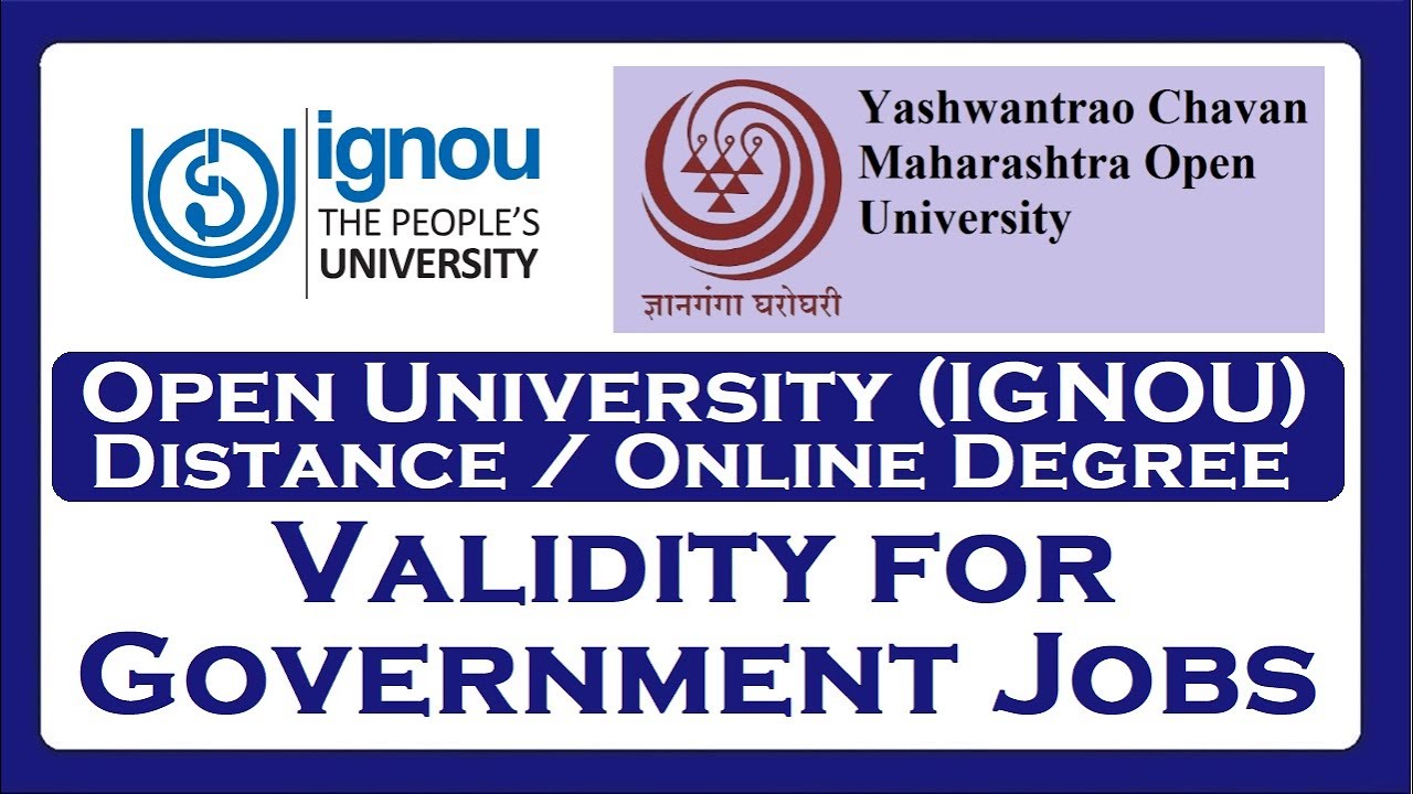 Validity of Online / Distance / Open University Degree fort Government Jobs.