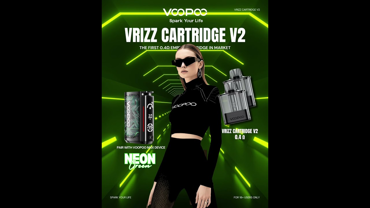 VRIZZ Cartridge V2 | VOOPOO MAX Neon Green #voopoomalaysia #vrizzcartridgev2 #voopoomaxcompatible